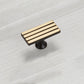 Ribbed Brass Cabinet Handles and Matching Knobs