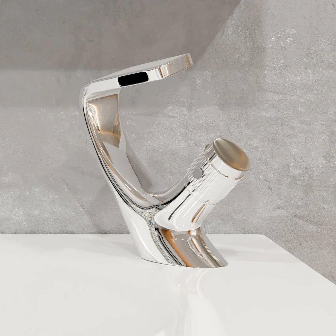Rivora Modern Waterfall Basin Bathroom Sink Faucet, Single Handle Single Hole