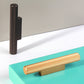 Gold / Gray Ribbed Round Bar Cabinet Handle and Drawer Pull