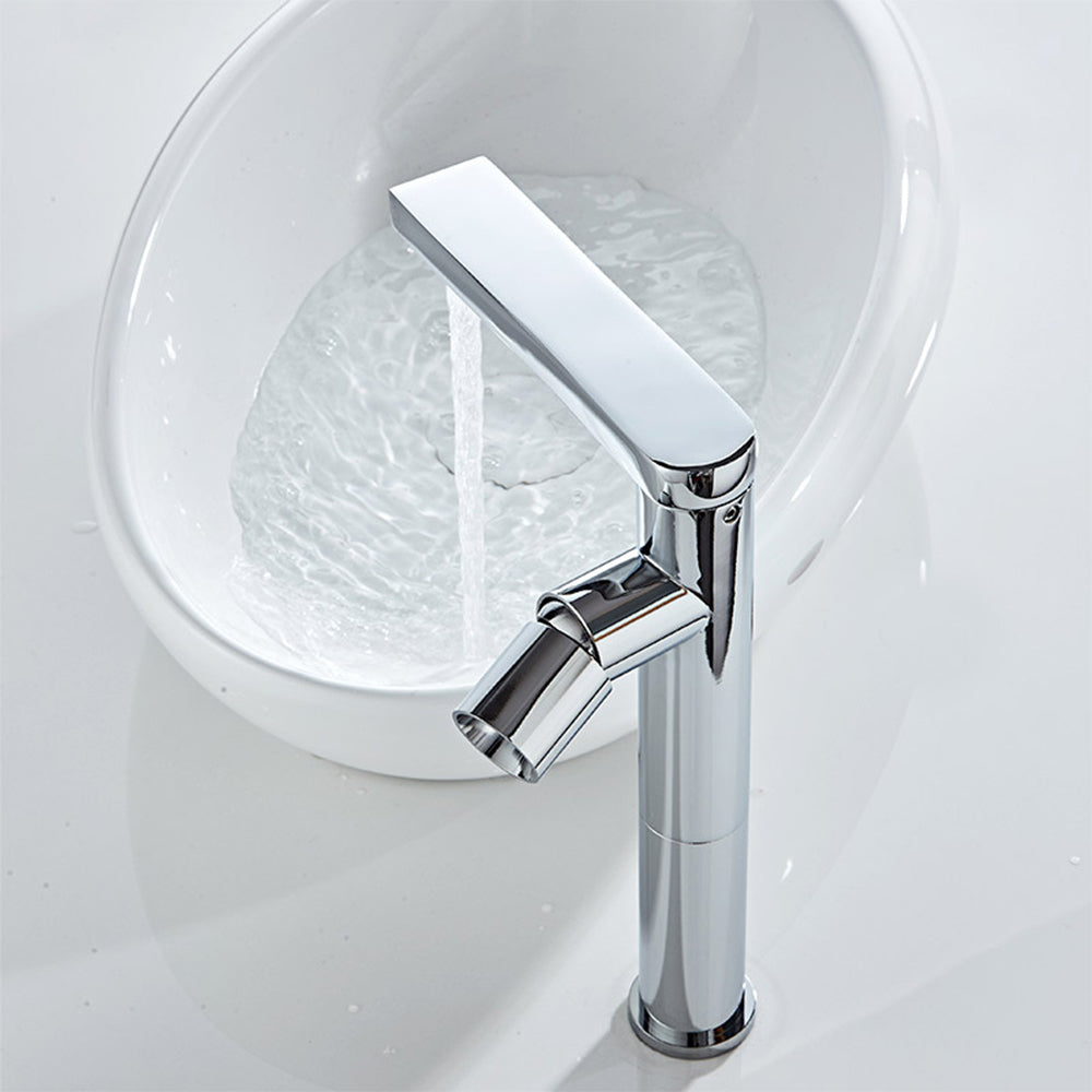 Keston Modern Single-Handle 360° Swivel Bathroom Sink Faucet with Flat Spout