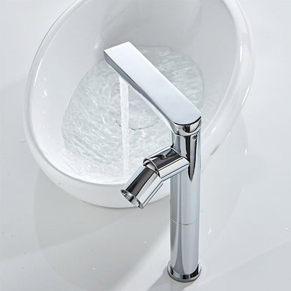 Keston Modern Single-Handle 360° Swivel Bathroom Sink Faucet with Flat Spout