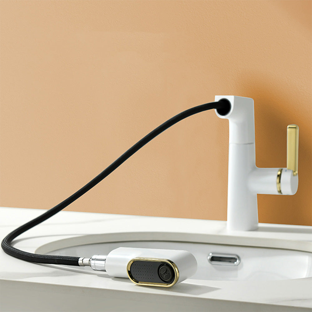 Belluno Modern Single-Handle Pull-Out Bathroom Sink Faucet with LED Temperature Display