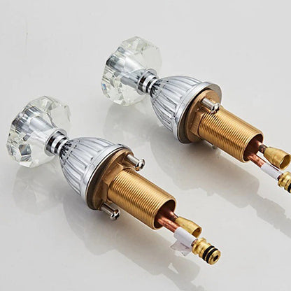 Aurion Retro Crystal Handle 3-Hole Widespread Bathroom Sink Faucet