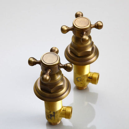 Brassivo Antique Dual Cross Handle 3-Hole Widespread Bathroom Sink Faucet