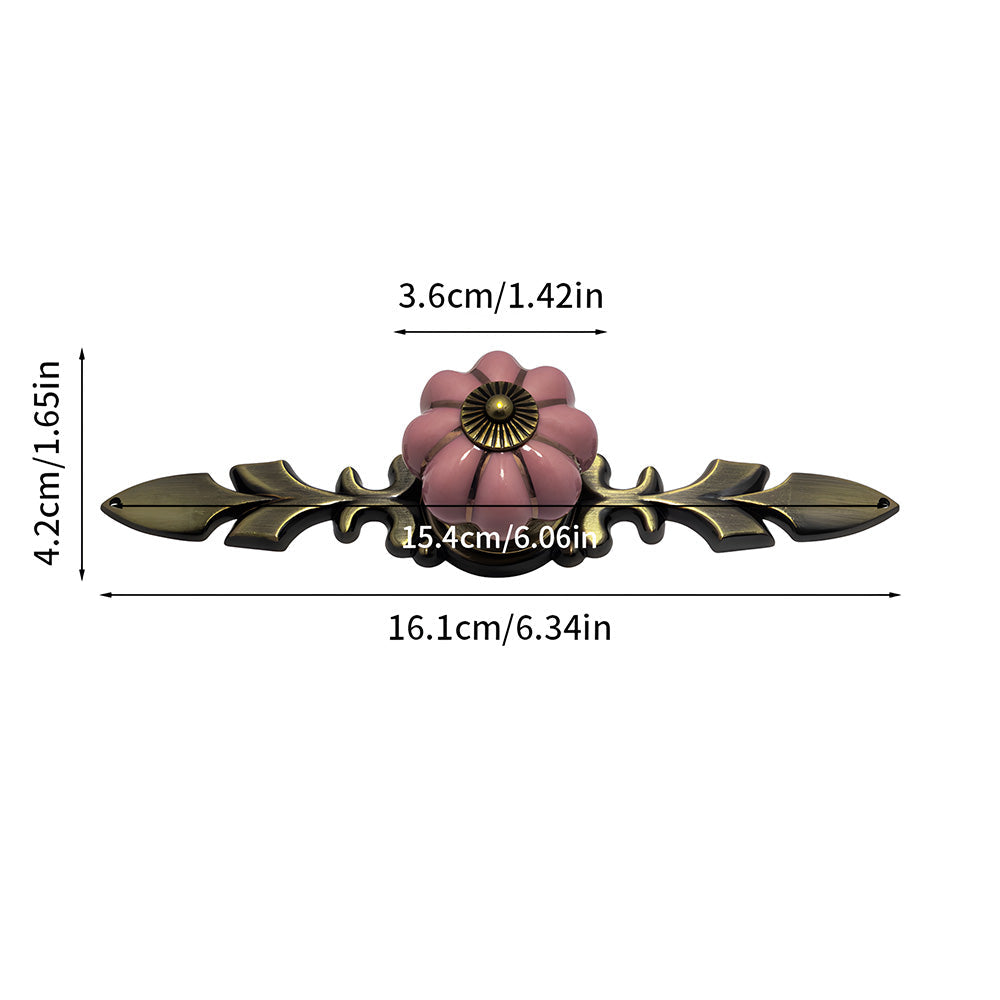 Ceramic Pumpkin Cabinet Knobs with Leaf Backplate