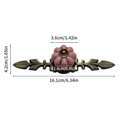 Ceramic Pumpkin Cabinet Knobs with Leaf Backplate