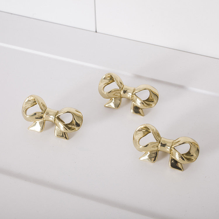 Solid Brass Bow Drawer Knobs