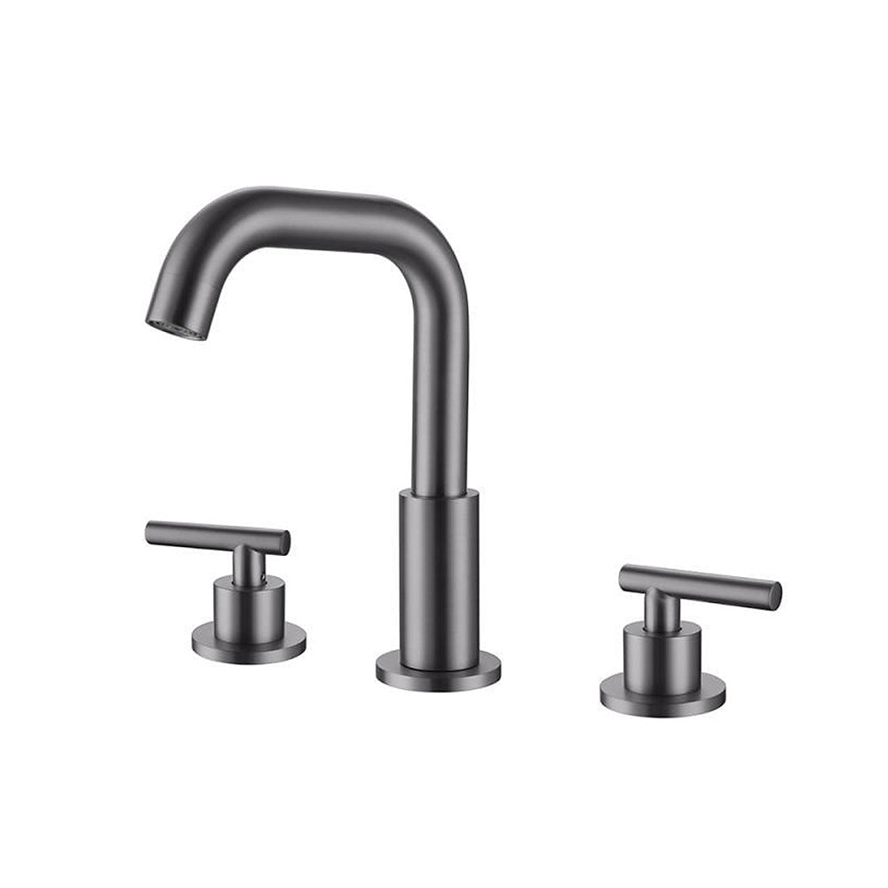 Uppsala 3-Hole Hot and Cold Bathroom Sink Faucet with 2-Mode Rotating Nozzle