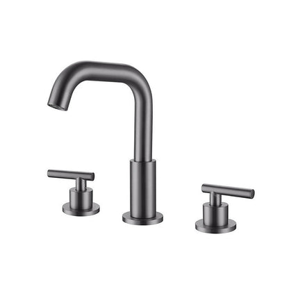 Uppsala 3-Hole Hot and Cold Bathroom Sink Faucet with 2-Mode Rotating Nozzle