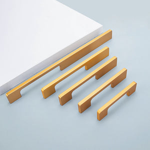 Solid Aluminum Alloy Modern Slimline Gold Cabinet and Drawer Pulls
