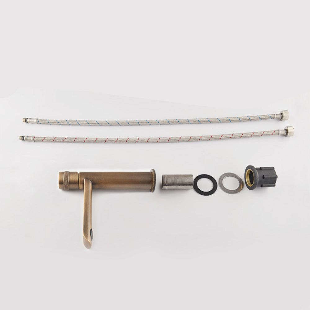 Drexon Modern Single Hole Brass Waterfall Bathroom Sink Faucet
