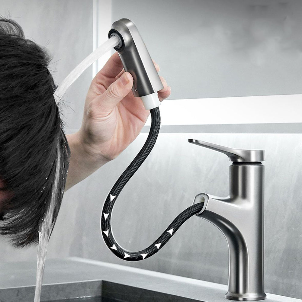 Wexler Single Handle Pull-Out Bathroom Sink Faucet with Hot and Cold Control