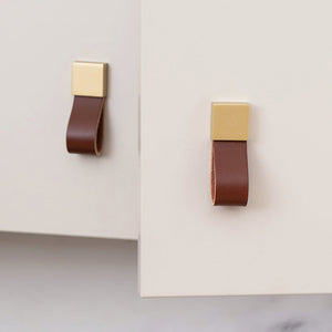 Soft Leather Loop Cabinet Handles for Wardrobes