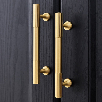 Fluted Metal Cabinet Pulls and Knobs for Kitchen Cabinets