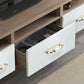 White Ceramic Cabinet Pulls and Knobs, Gold / Black Options