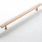 Wood Square Bar Cabinet Handles and Drawer Pulls with Brass Base