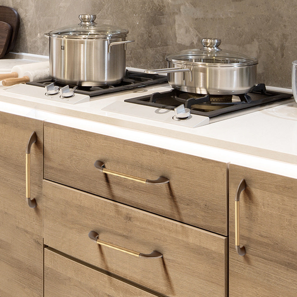 Round Bar Cabinet Pulls with Curved Tapered Feet