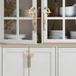 Paired Half Moon Cabinet Pulls with Bar Handles