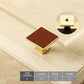 Leather Inset Cabinet Pull Handles and Knobs, Gold / Brown