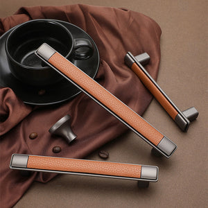 Retro Brown Leather Drawer Pulls