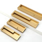 Slotted Recessed Cabinet Pulls in Gold, Black, and Gray