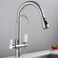 Clarivo Three-Way Kitchen Faucet with Filter Tap & Pull-Down Spout for Kitchen Sink