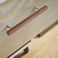 Wood Square Bar Cabinet Handles and Drawer Pulls with Brass Base