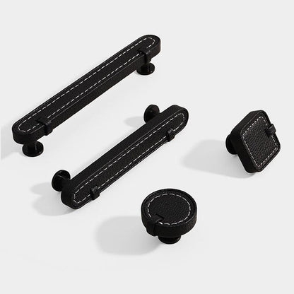 Stitched Leather Cabinet Pulls and Knobs