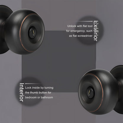 Keyless Interior Privacy Door Knobs for Bedroom and Bathroom Doors