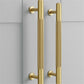Ribbed Solid Brass Cabinet Pulls and Matching Knobs
