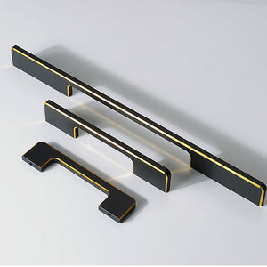 Two-Tone Black Aluminum Alloy Cabinet Handles and Pulls