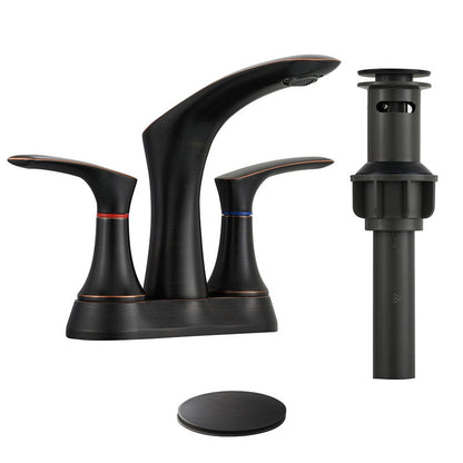 Space-Saving Modern 3-Hole Two-Handle Bathroom Sink Faucet