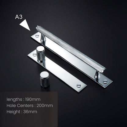 Chrome Textured Cabinet Pulls and Knobs with Backplate Options