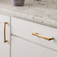 Gold Arched Cabinet Handles and Round Knobs