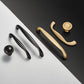 Curved Cabinet Pull Handles and Matching Round Knobs