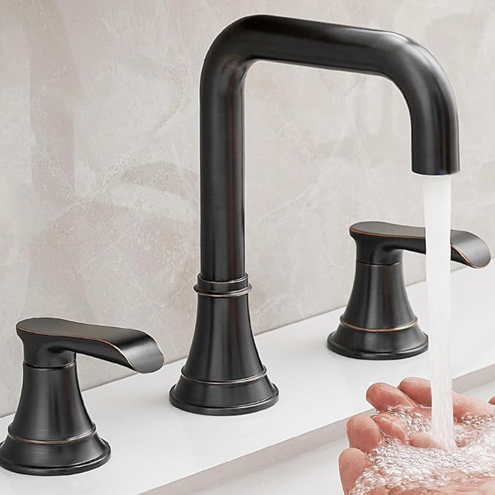 Simple Waterfall Black Bathroom Faucet