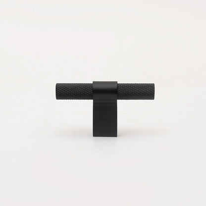 Black / Gold Knurled Round Bar Cabinet Pulls and Drawer Handles