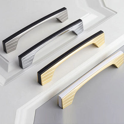 Two-Tone Flat Bar Cabinet Pulls with Flared Ends
