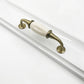 Vintage Brass and Black Cabinet Pulls with White Center Grip