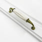 Vintage Brass and Black Cabinet Pulls with White Center Grip