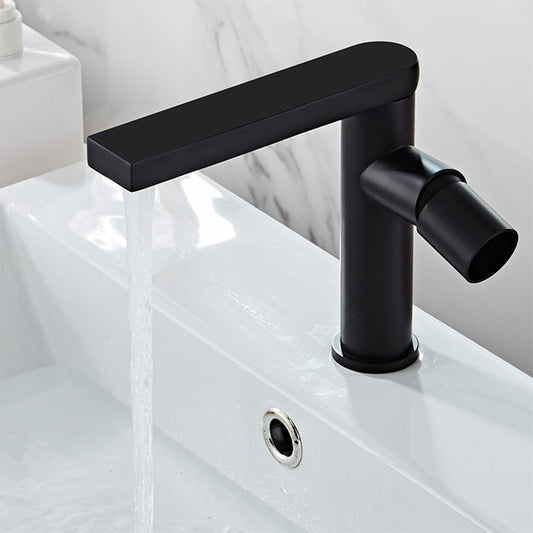 Keston Modern Single-Handle 360° Swivel Bathroom Sink Faucet with Flat Spout