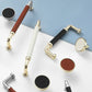 Leather Wrapped Brass Cabinet Pulls and Knobs