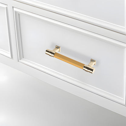 Two-Tone Ribbed Aluminum Alloy Cabinet and Drawer Pulls