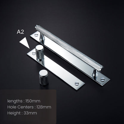 Chrome Textured Cabinet Pulls and Knobs with Backplate Options