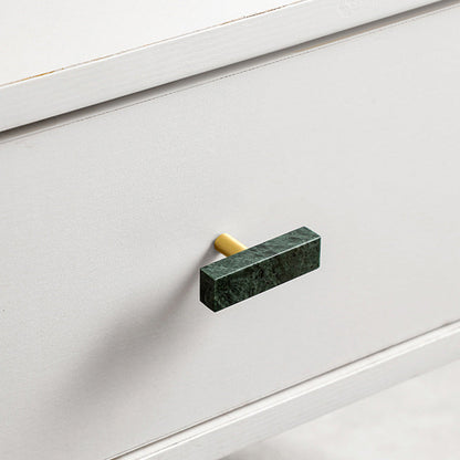 Marble-Look Square Cabinet Pulls and Single-Hole Handles