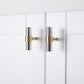 Two-Tone Round Bar Cabinet Handles with Brass Feet