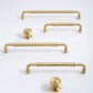 Round Bar Brass Cabinet Handles and Knobs for Wardrobes