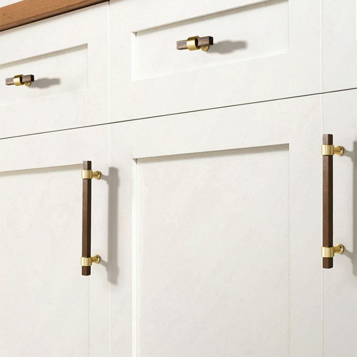 Wood Square Bar Cabinet Pulls and T-Knobs for Wardrobes