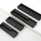 Slotted Recessed Cabinet Pulls in Gold, Black, and Gray