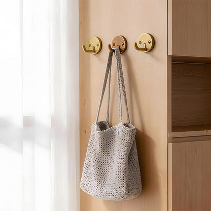 Solid Brass Round-Base Wall Hooks for Coats & Towels